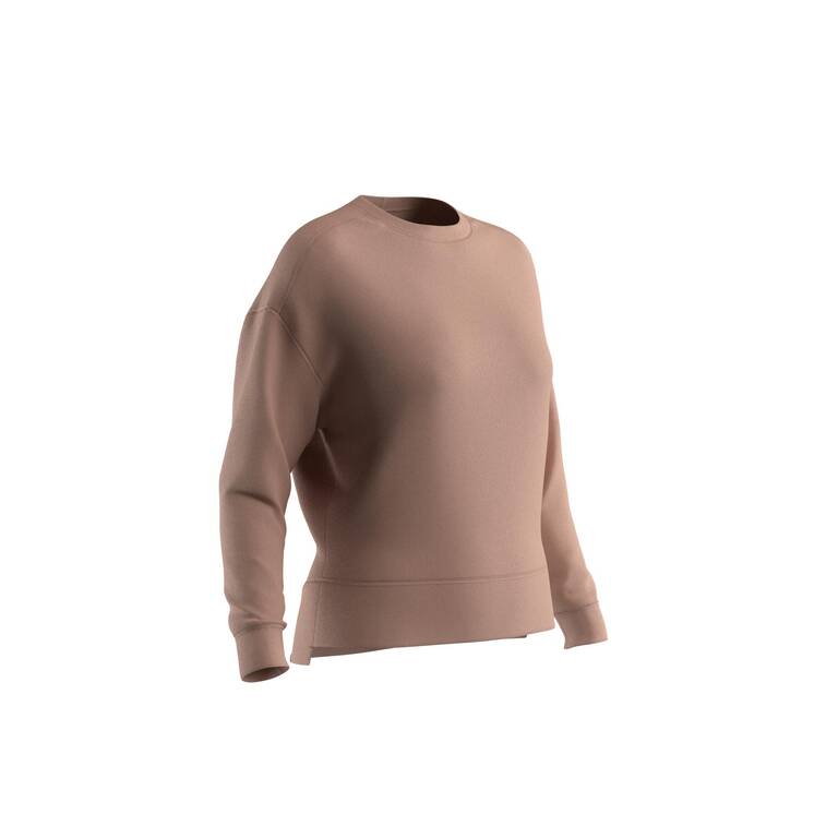 Sweatshirt Fitness Longgar Wanita 120 - Powdered Beige