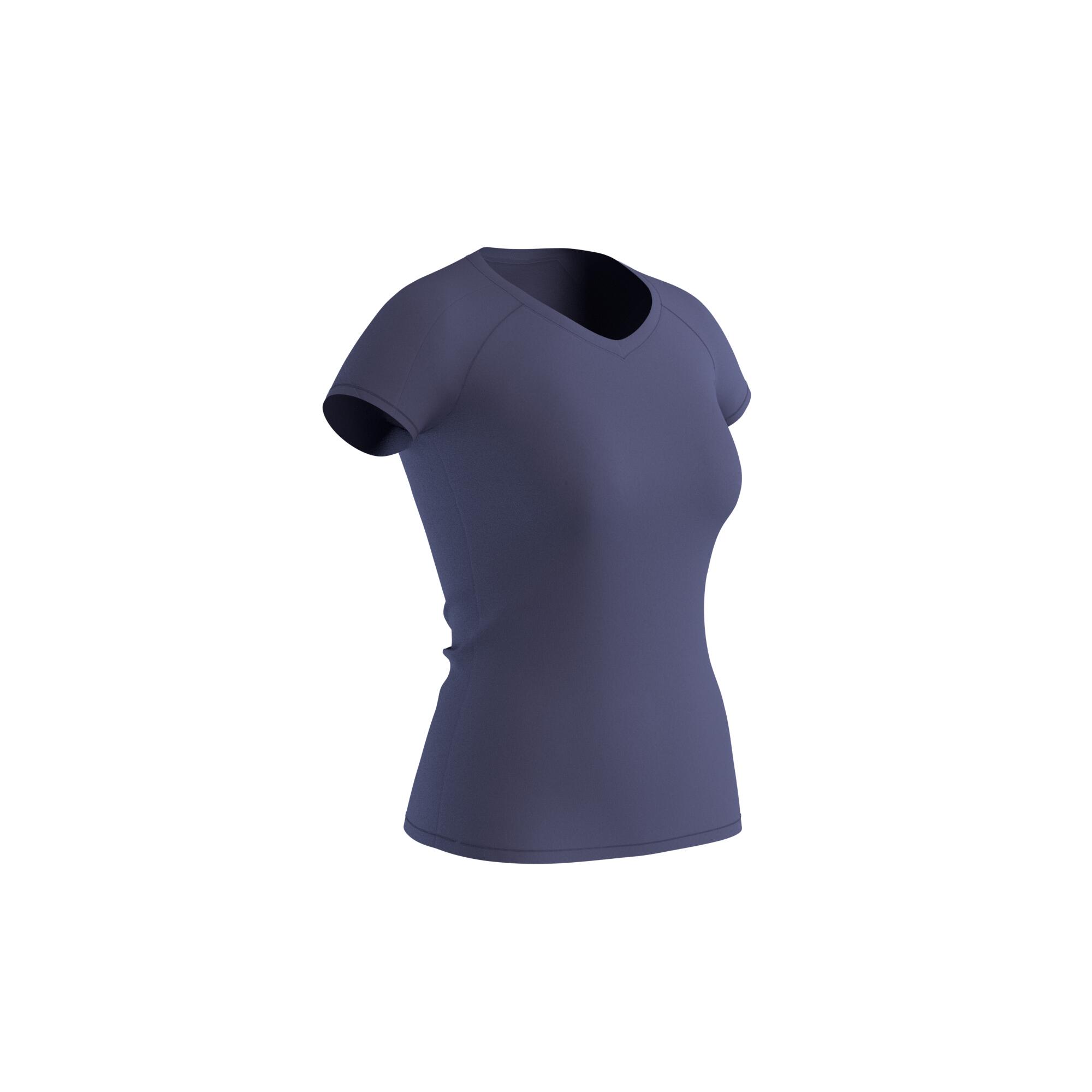 Women's Fitness V-Neck T-Shirt 500 - Blue 6/6