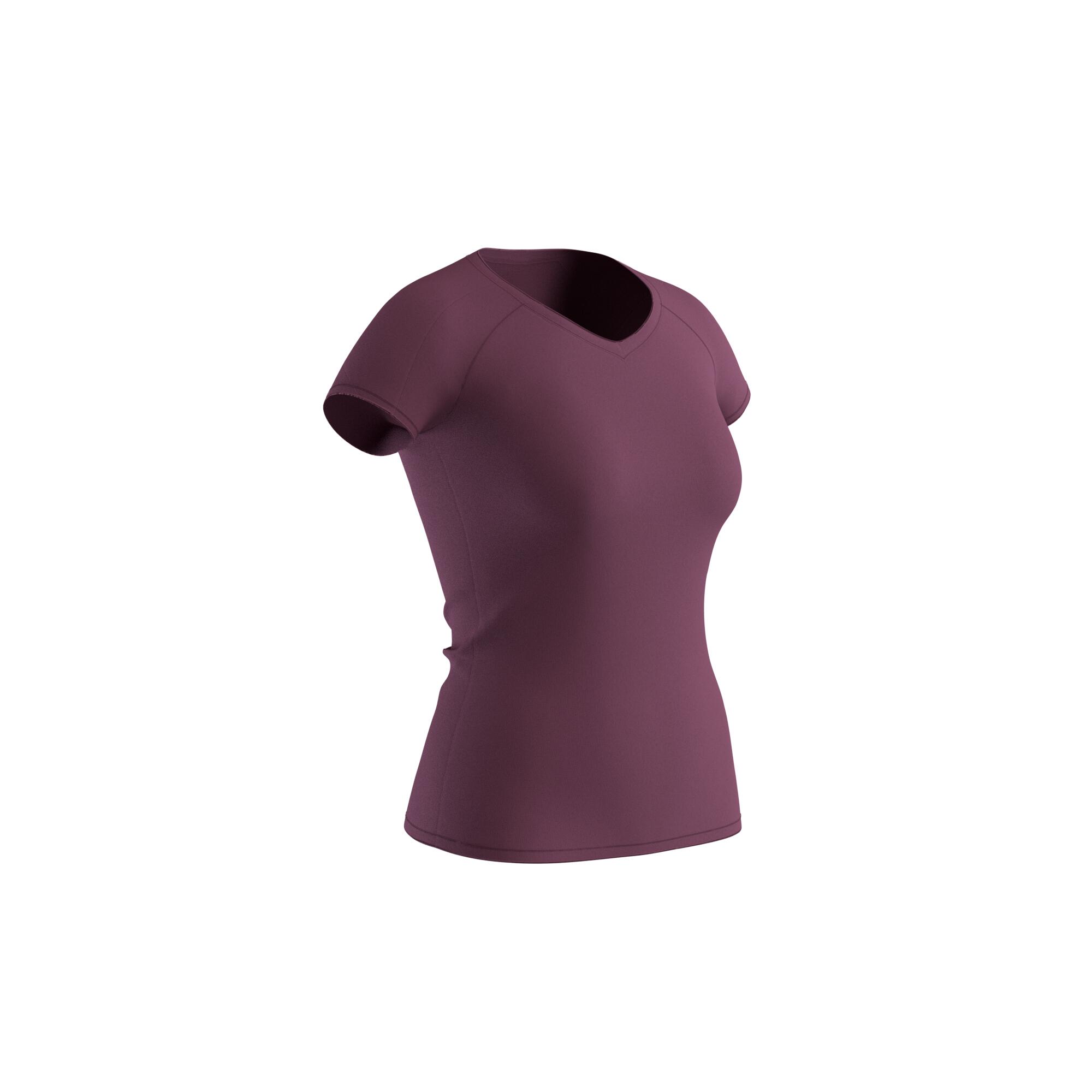 Women's Fitness V-Neck T-Shirt 500 - Grape 6/6
