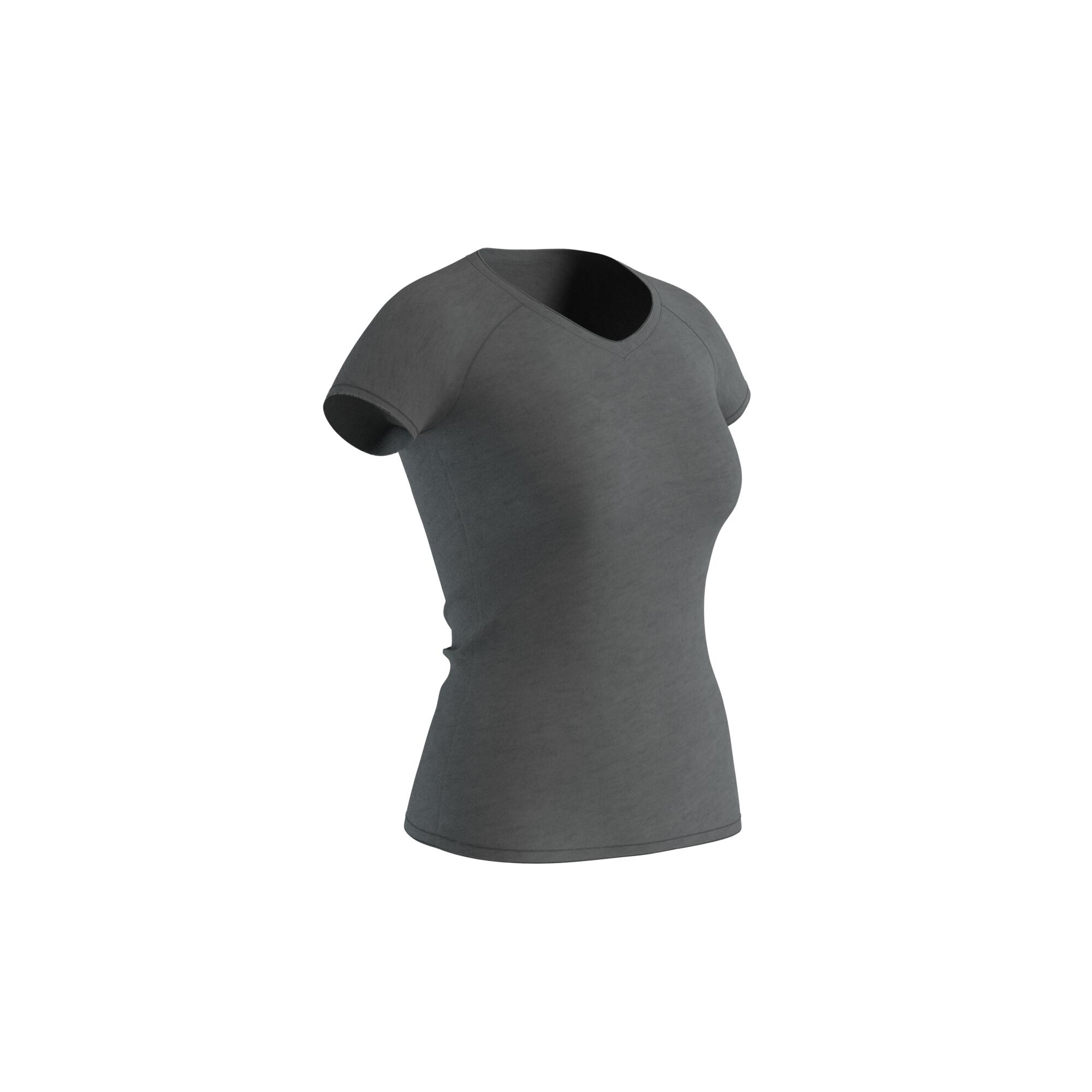 Women's Fitness V-Neck T-Shirt 500 - Grey 16/17