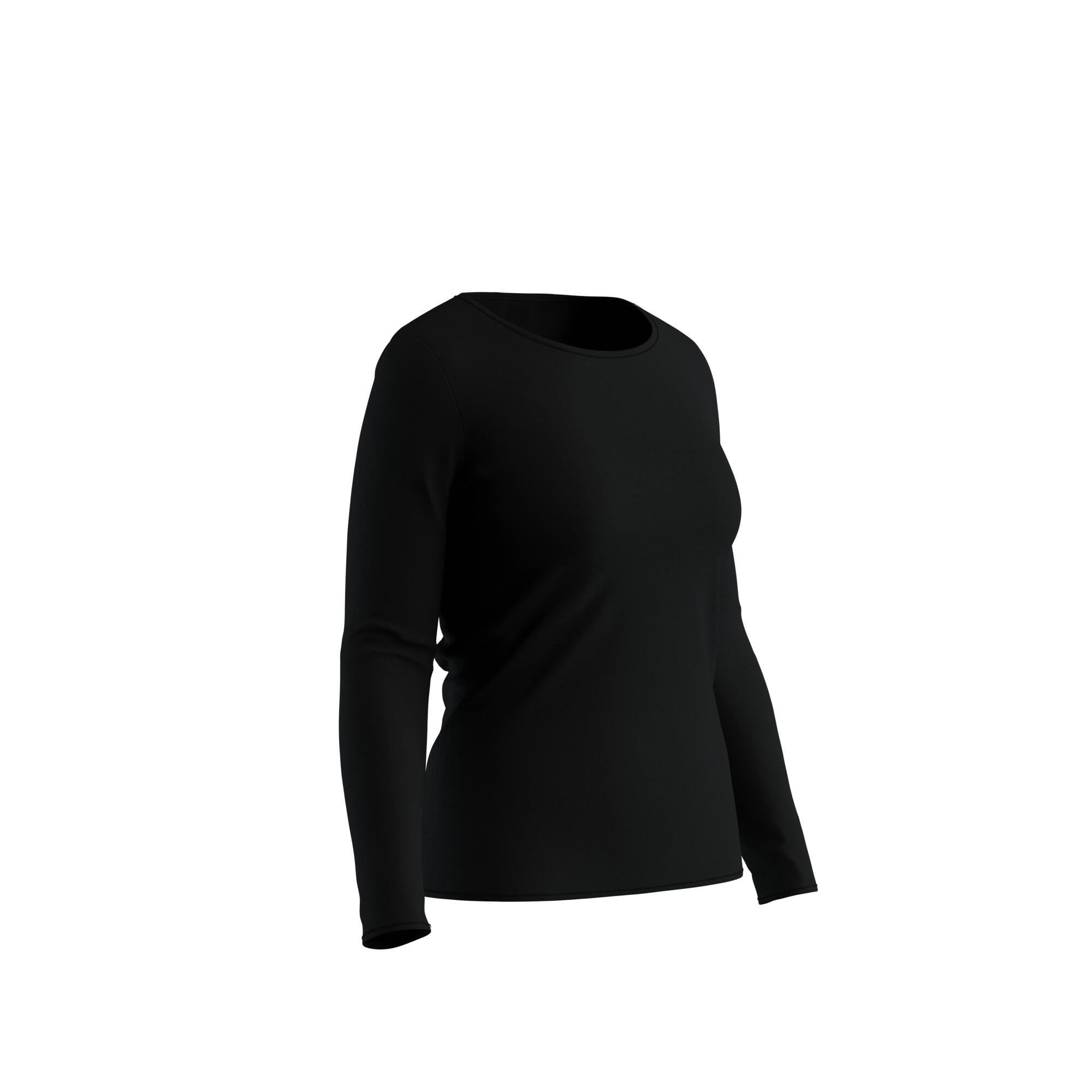 Women's Long-Sleeved Fitness T-Shirt 100 - Black 5/5