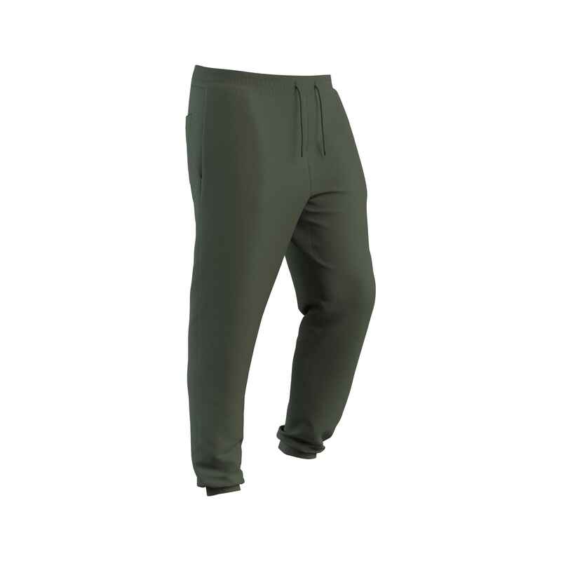 Men's Fitness Jogging Bottoms 500 Essentials - Ash Khaki