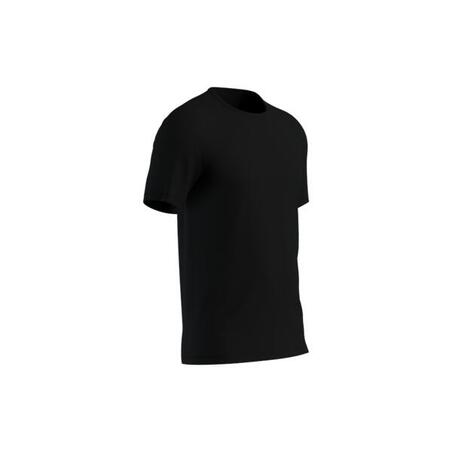 T-shirt fitness manches courtes slim coton extensible col rond homme noir