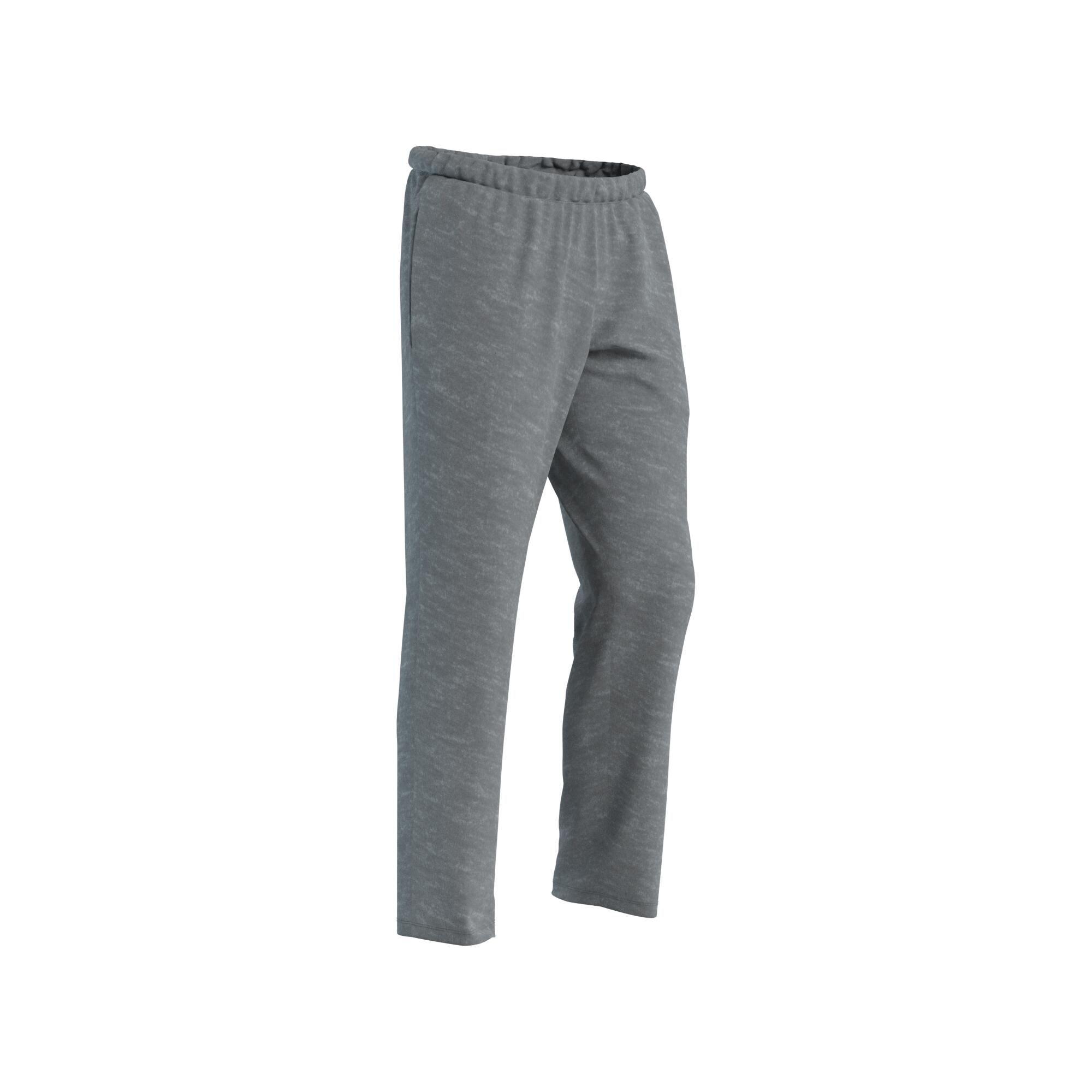 Men's Trackpant Joggers Straight Fit 100 For Gym-Grey