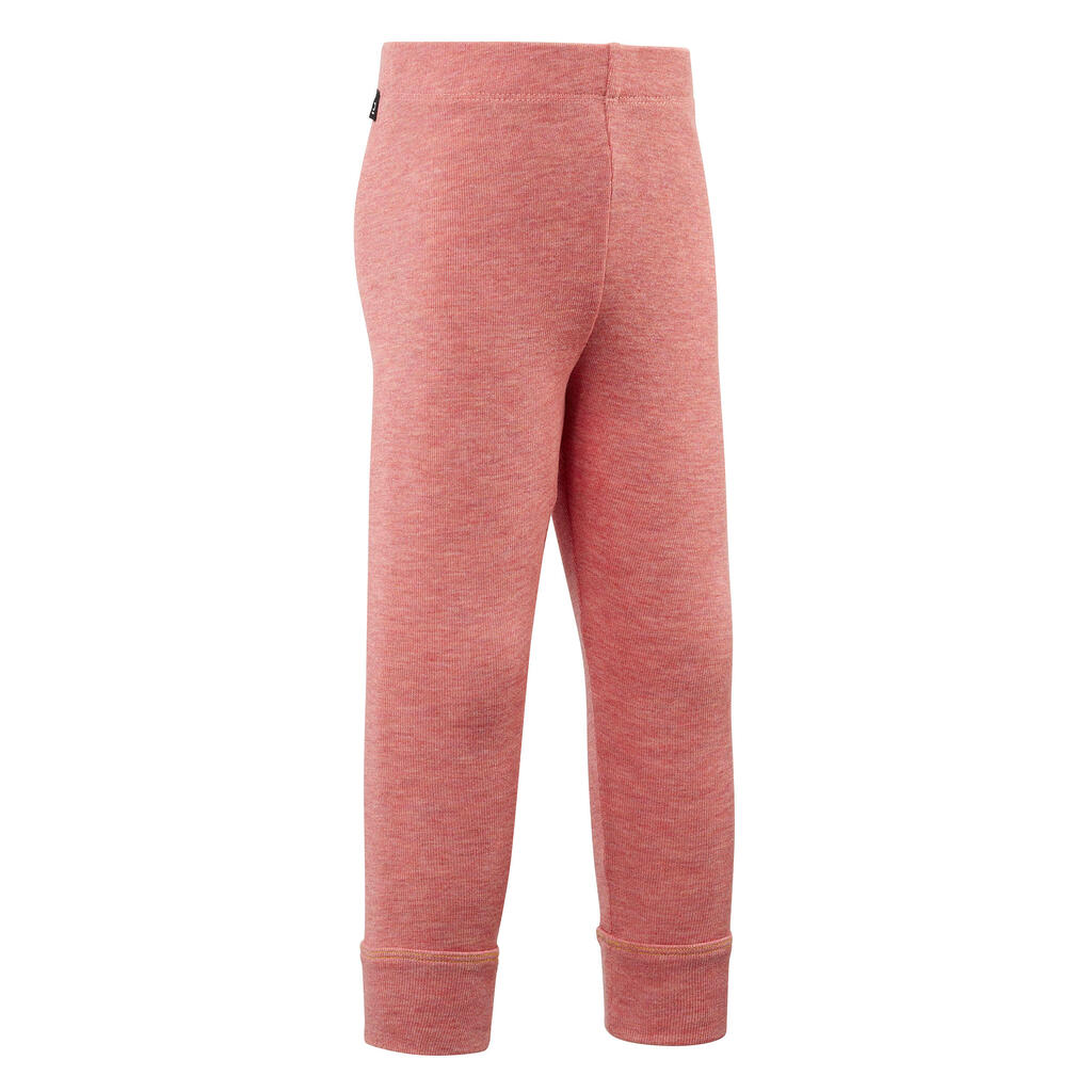 Base layer trousers, Baby ski leggings - WARM pink