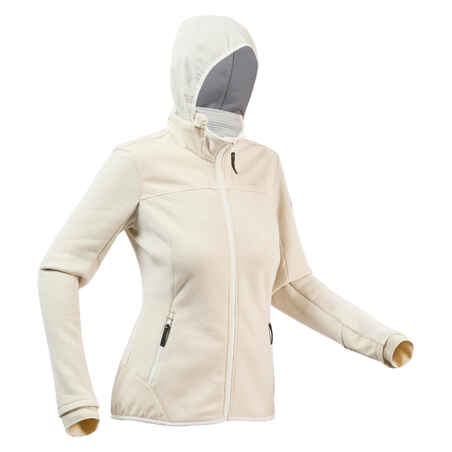 Ženska topla pohodniška jakna iz flisa SH500 X-WARM