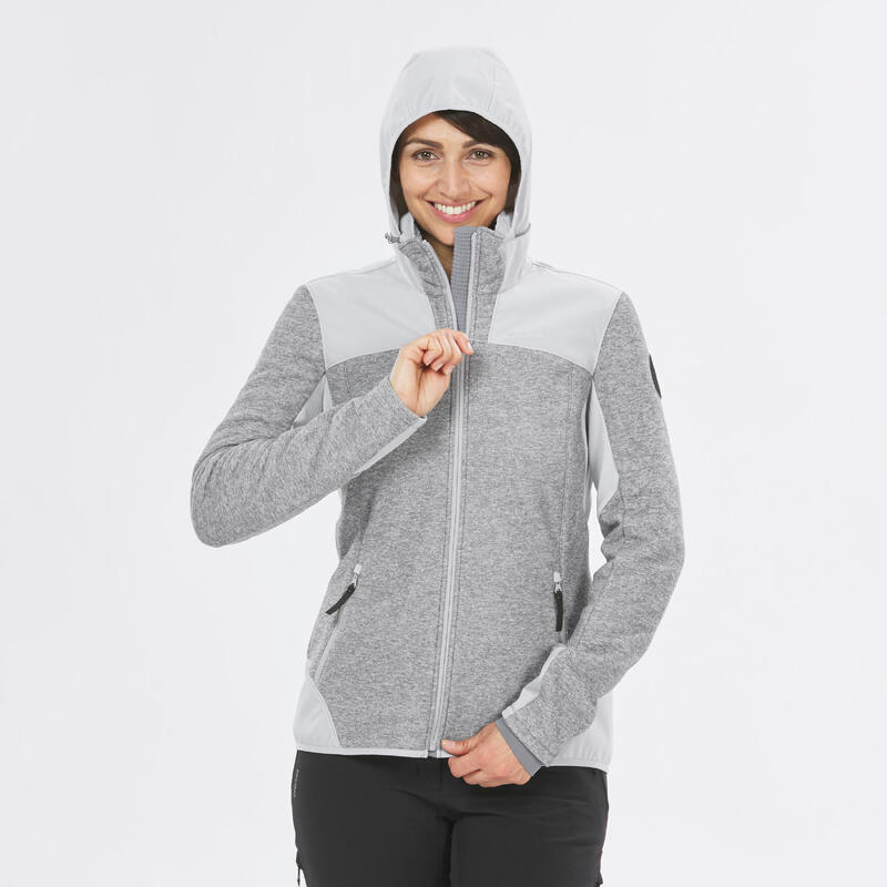 Fleecejacke Damen warm Winterwandern - SH500 Mountain