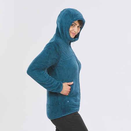 Fleece-Pullover Damen warm Winterwandern - SH500 mint