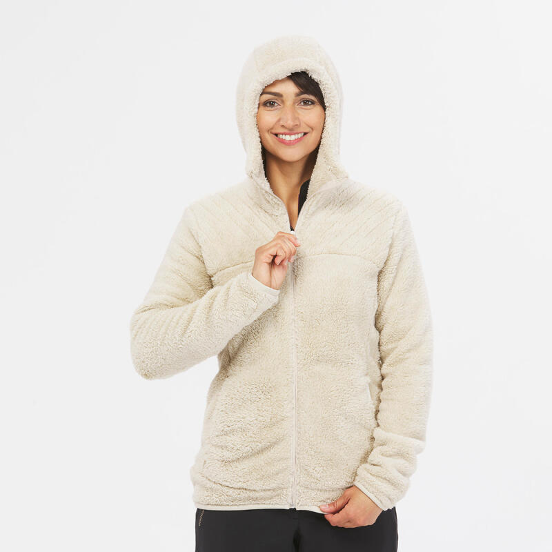 女款保暖刷毛登山健行外套 SH100 ULTRA-WARM