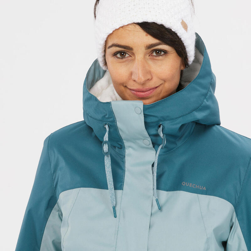 Giacca trekking donna SH500 impermeabile azzurra | -10°C