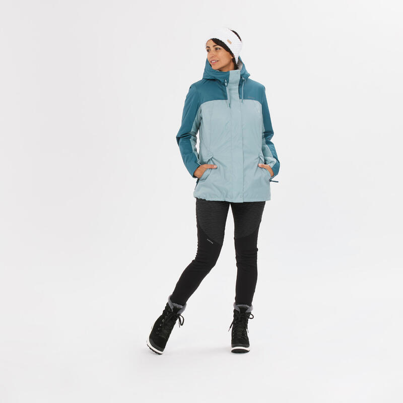 Giacca trekking donna SH500 impermeabile azzurra | -10°C