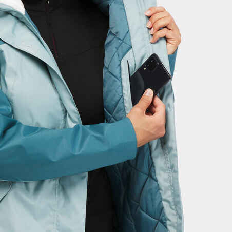 Moteriška neperšlampama žiemos žygių striukė „SH500“, -10 °C temperatūrai