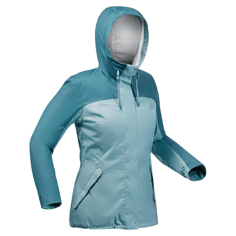 Giacca trekking donna SH500 impermeabile azzurra | -10°C