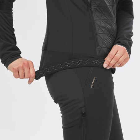 Γυναικείο ζεστό υβριδικό μπουφάν fleece πεζοπορίας - SH900 MOUNTAIN