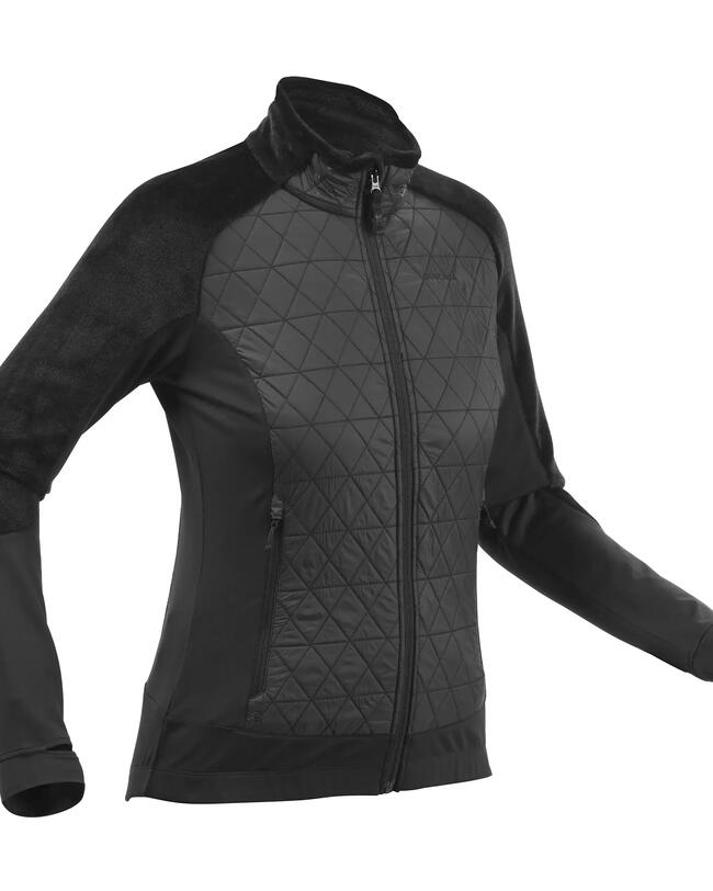 Hybride Damen-Wanderjacke aus Fleece  - SH900 Mountain