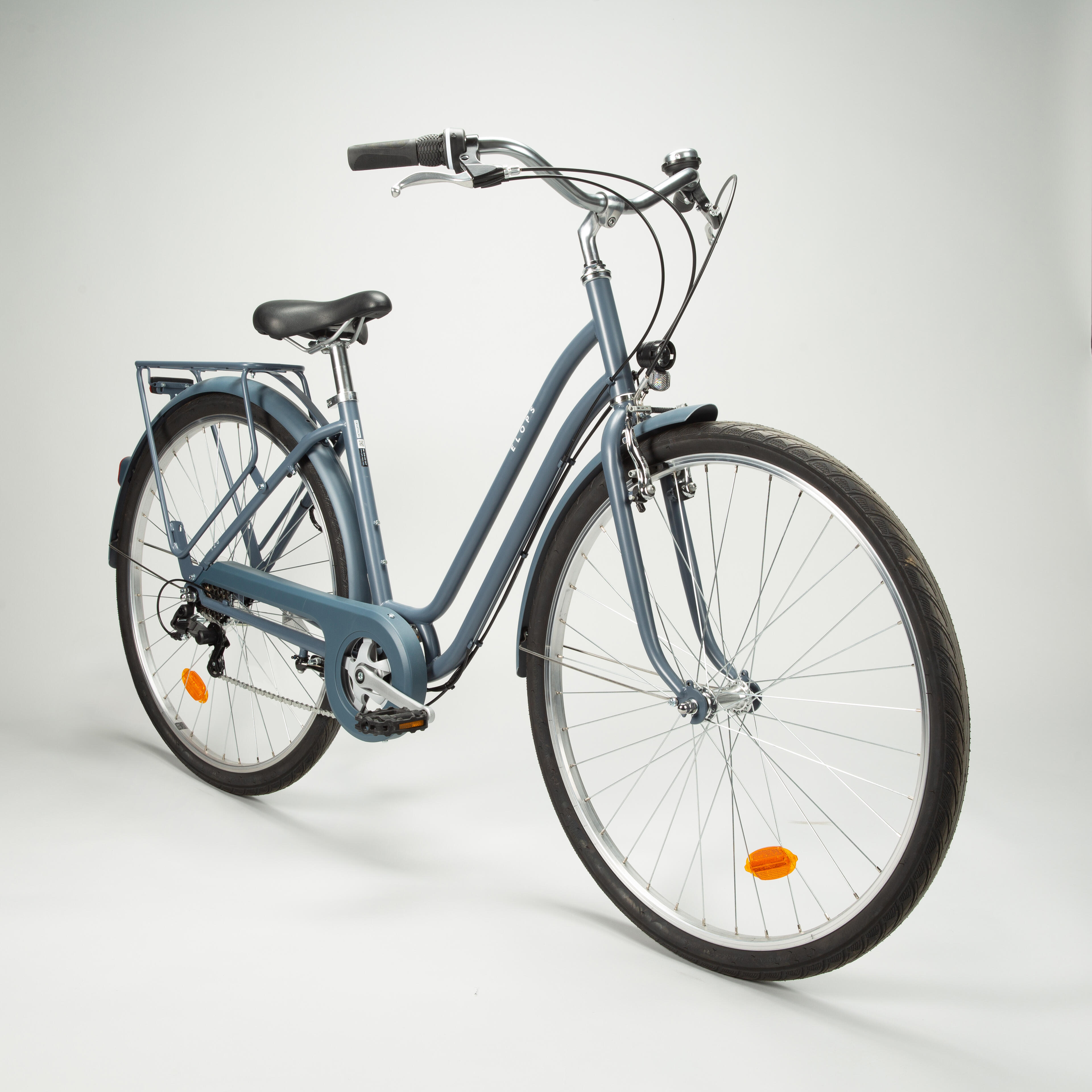 City Bike Low Frame - Elops 120 Blue/Grey - ELOPS