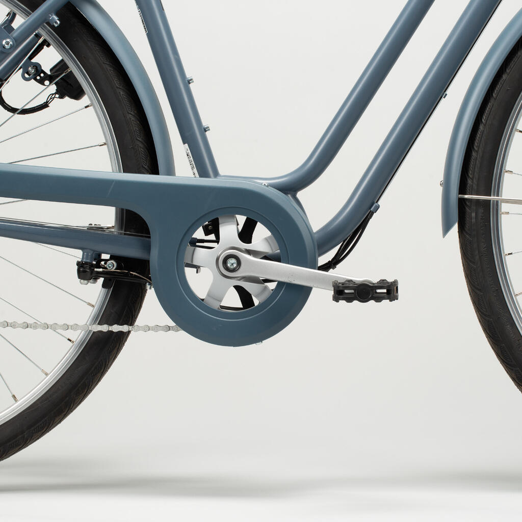 Mestský bicykel Elops 120 so zníženým rámom modrý