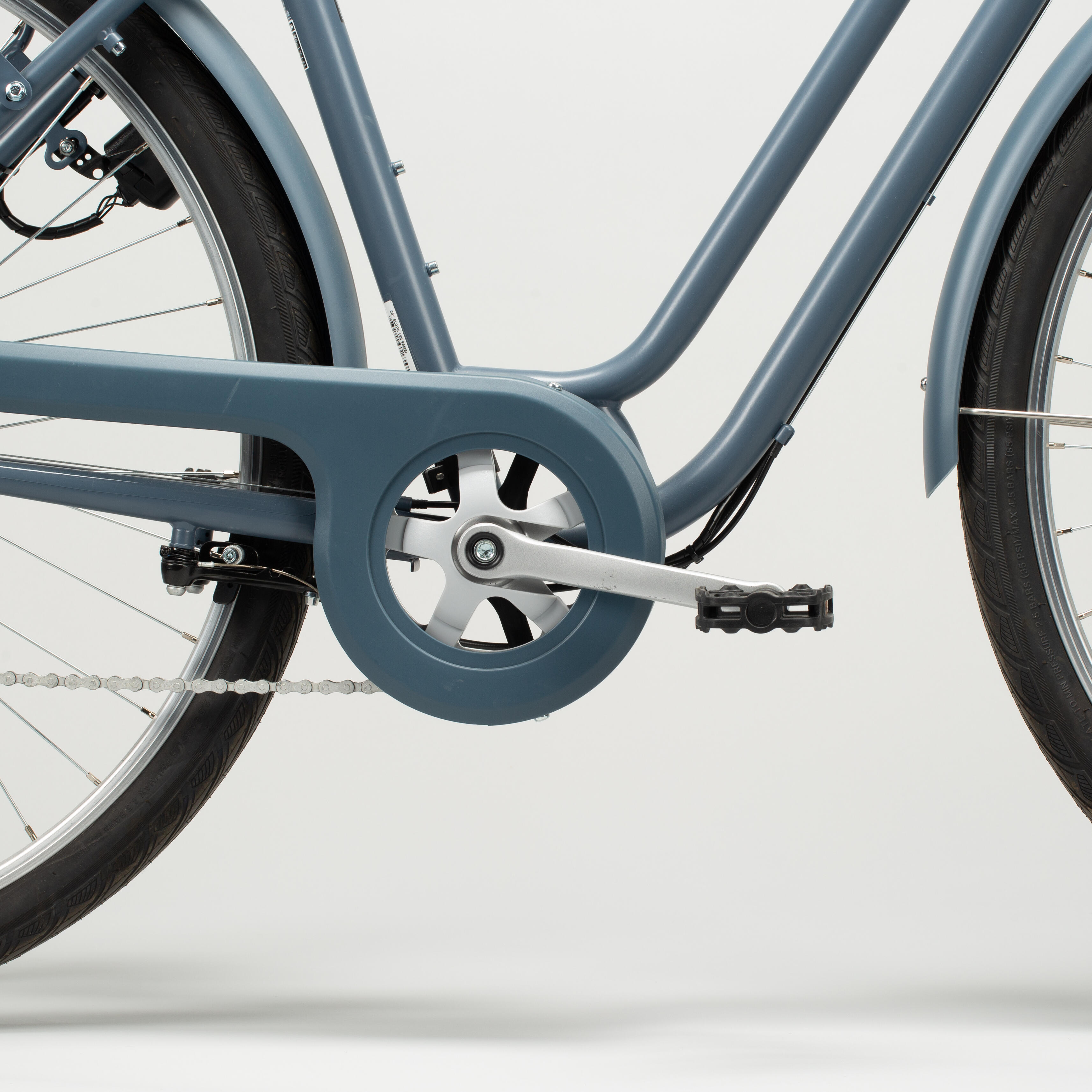 Vélo de ville cadre bas - Elops 120 bleu/gris - ELOPS