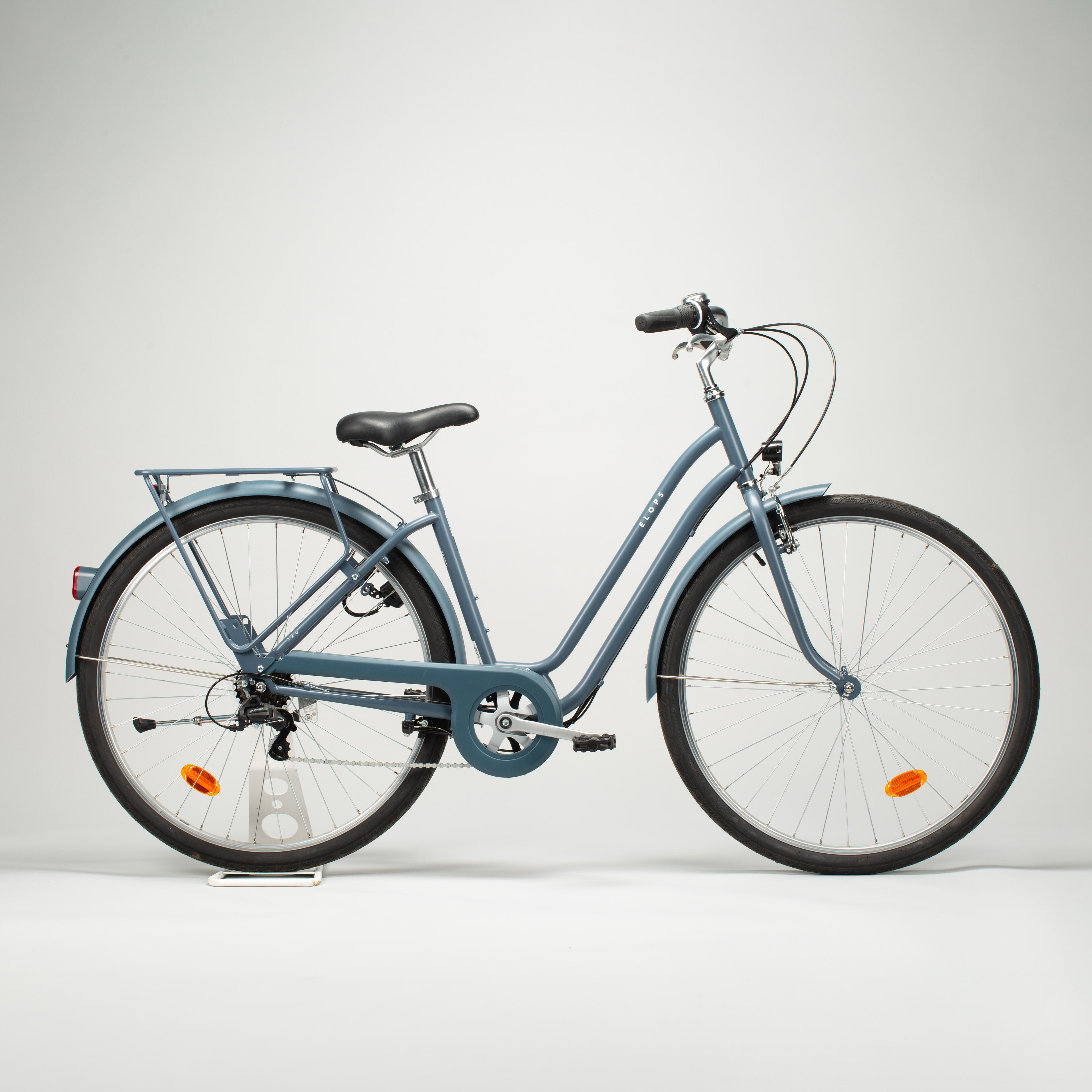 Vélo de ville cadre bas - Elops 120 bleu/gris - ELOPS