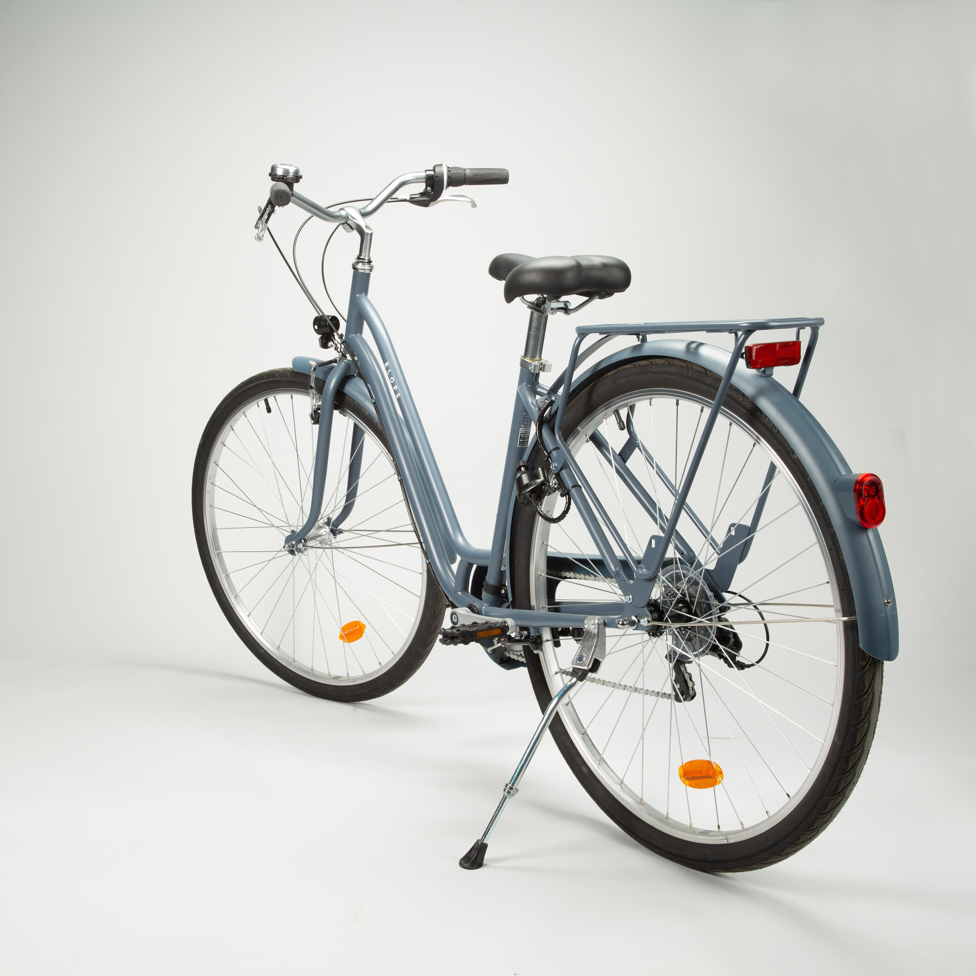 City Bike Low Frame - Elops 120 Blue/Grey - Decathlon