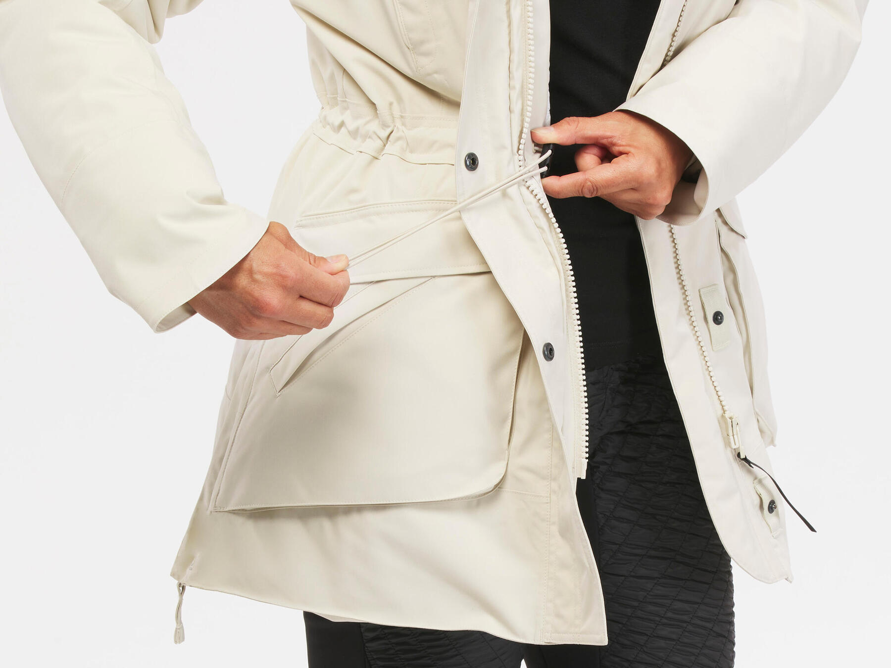 Snow hiking jacket - waist straps