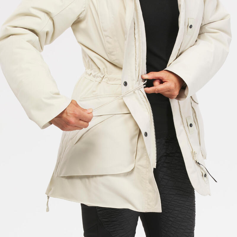 Parka de randonnée -20°C imperméable femme, NH900 beige