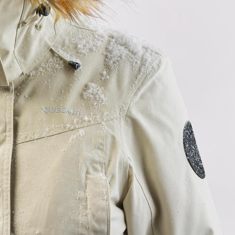 Parka de randonnée -20°C imperméable femme, NH900 beige