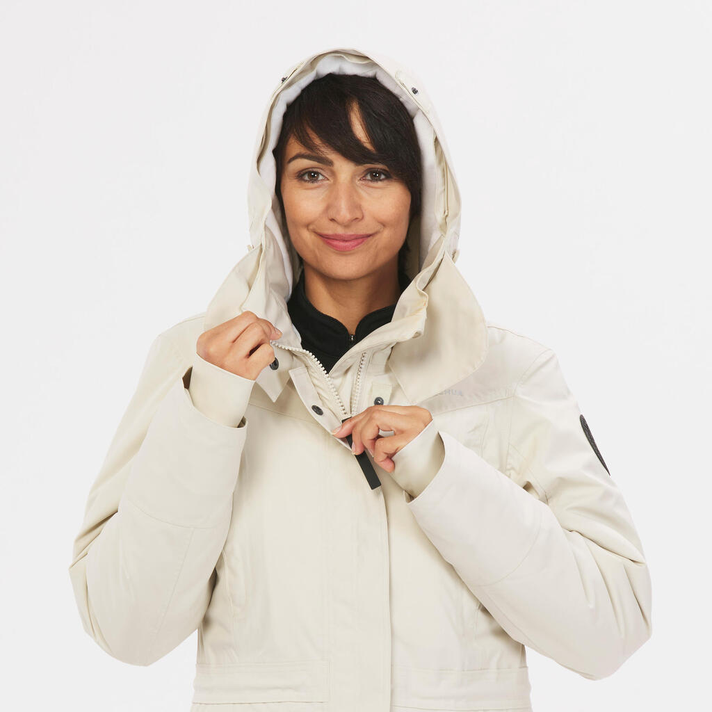 Winterjacke Parka Damen bis -20 °C wasserdicht Winterwandern - SH900 grün