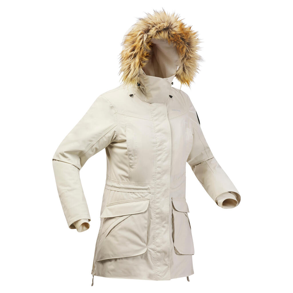 Winterjacke Parka Damen bis -20 °C wasserdicht Winterwandern - SH900 grün