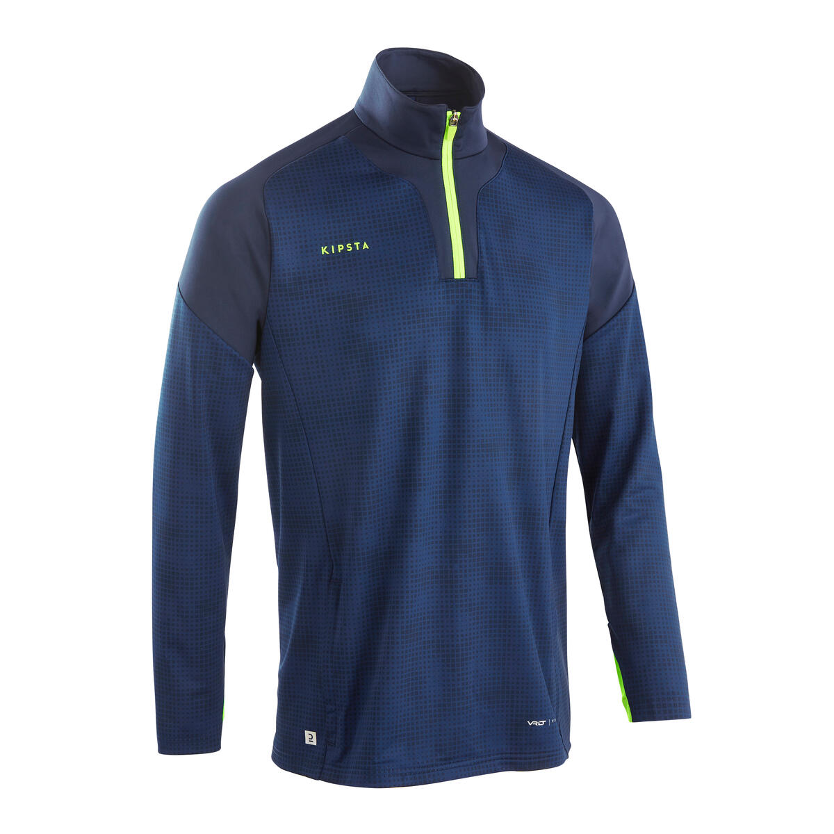 Sweat de football 1/2 zip viralto solo bleu, marine et jaune fluo