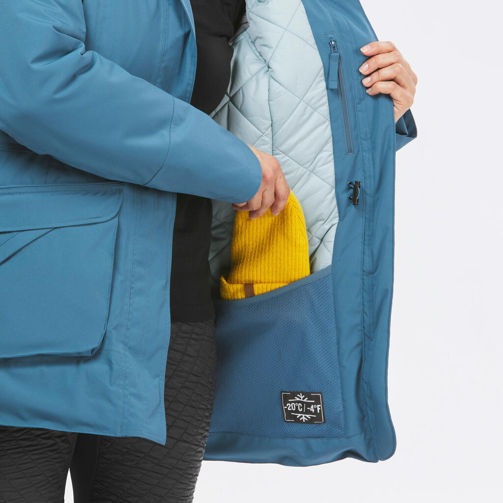 Winterjacke Parka Damen bis -20 °C wasserdicht Winterwandern - SH900 grün