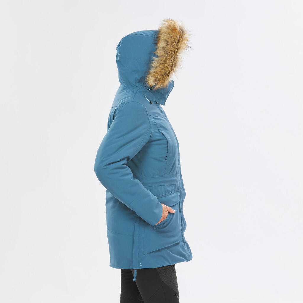 Winterjacke Parka Damen bis -20 °C wasserdicht Winterwandern - SH900 grün