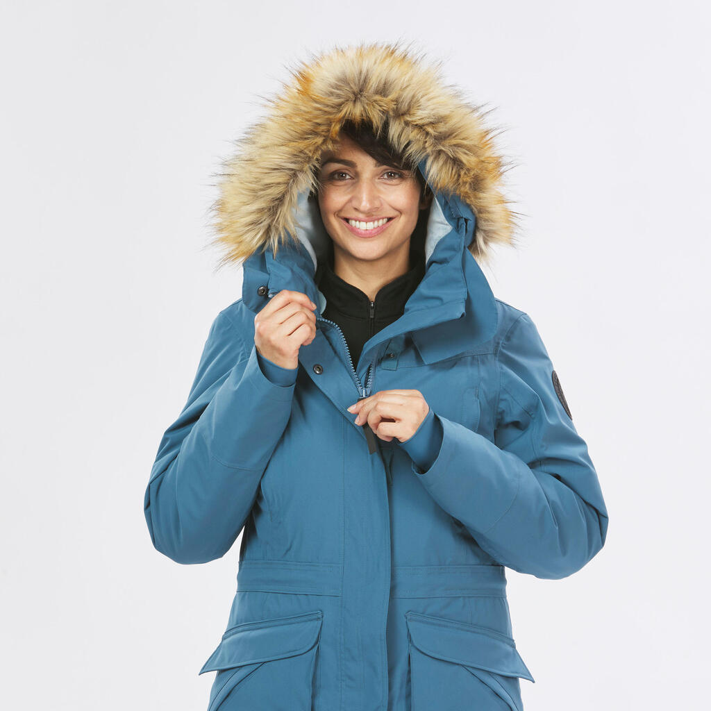 Winterjacke Parka Damen bis -20 °C wasserdicht Winterwandern - SH900 grün