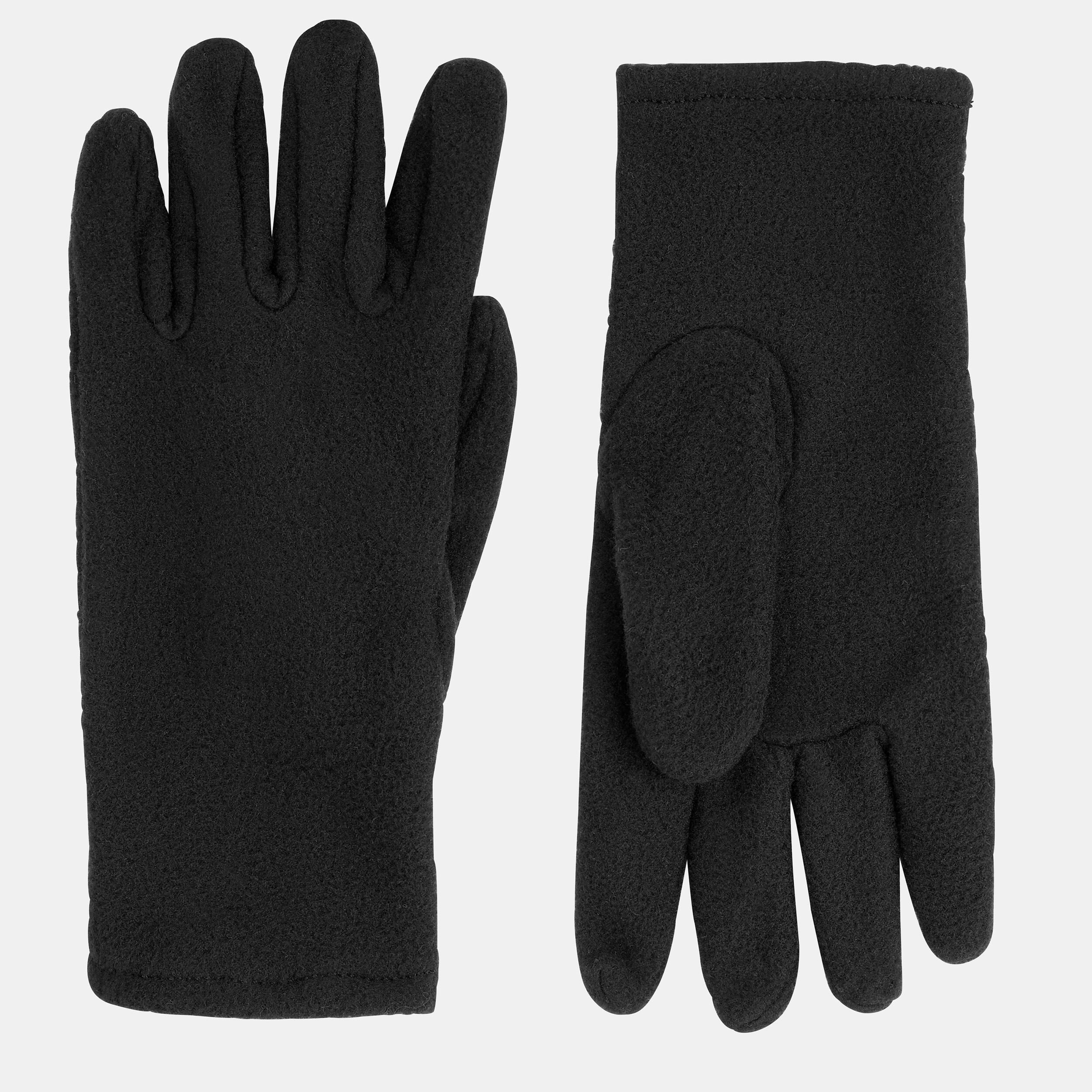 Kids’ Fleece Gloves - SH 100 Black - Black - Quechua - Decathlon