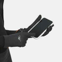 Handschuhe Winterwandern SH500 Stretch touchscreenfähig Kinder 6–14 J. schwarz 