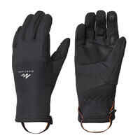 Handschuhe Winterwandern SH500 Stretch touchscreenfähig Kinder 6–14 J. schwarz 