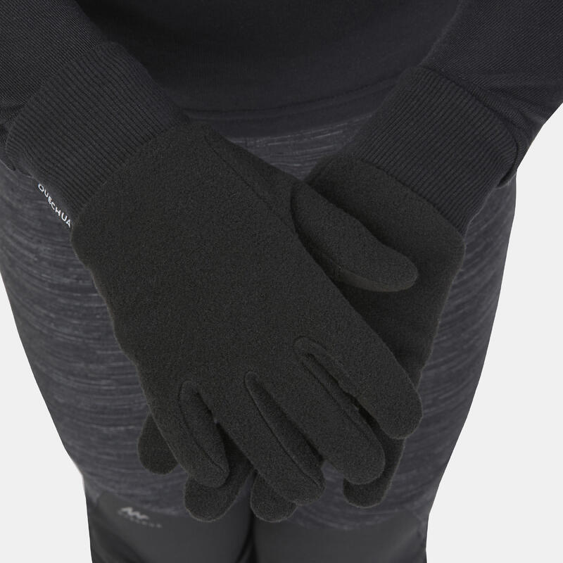 Handschuhe Kinder 6-14 Jahre Fleece Wandern - SH500 schwarz