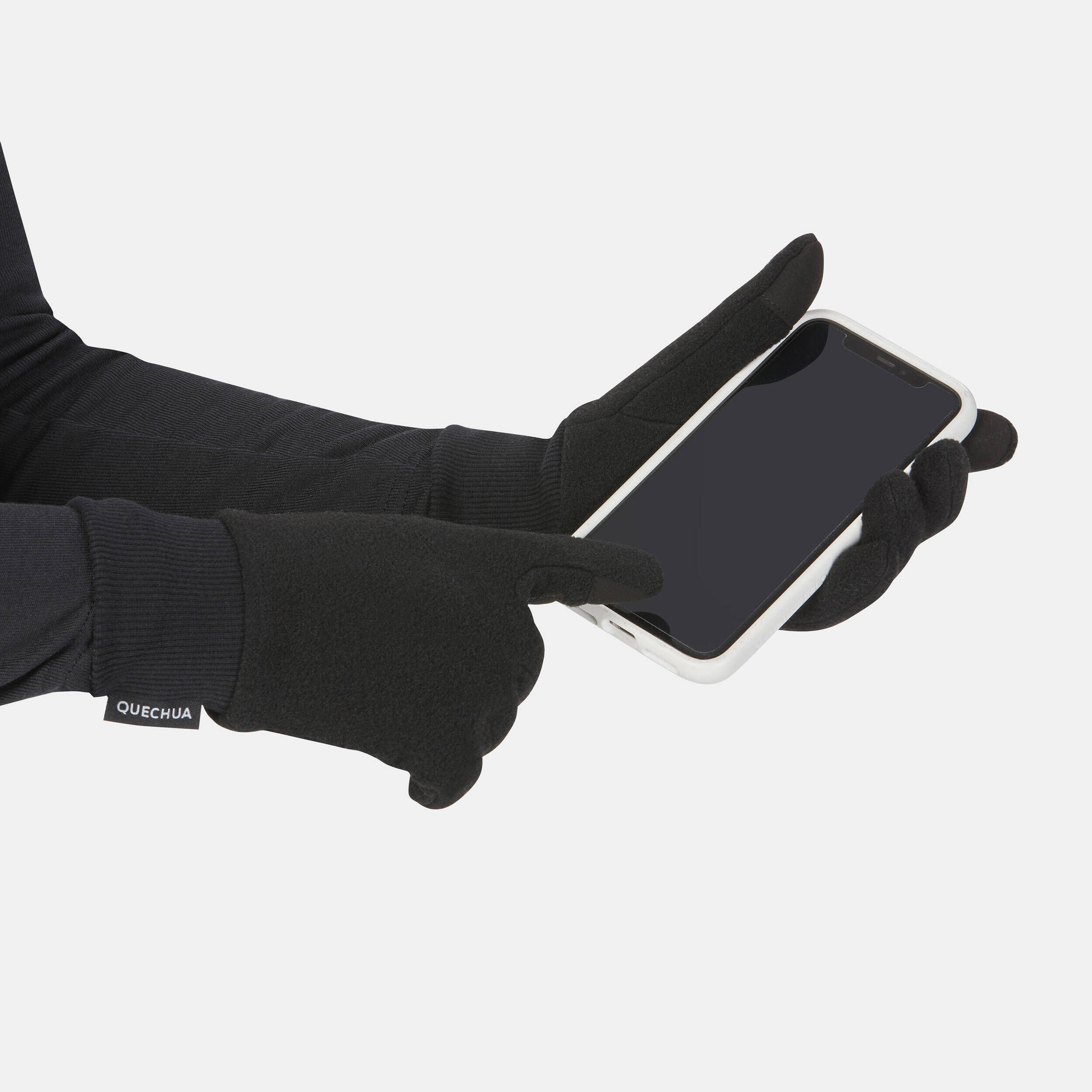 Junior Fleece Hiking Gloves - SH500 Black -  4
