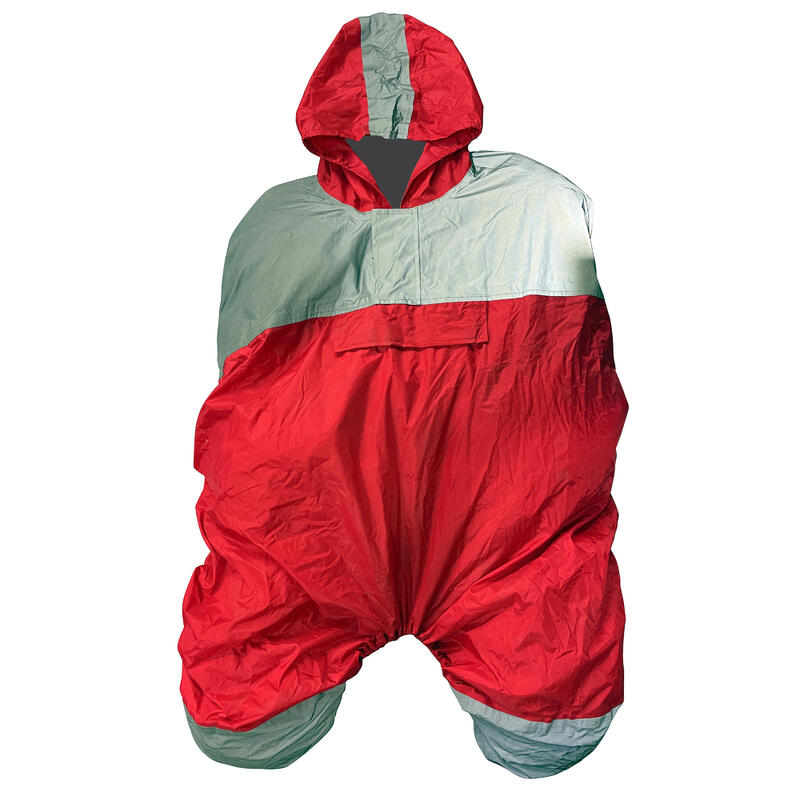 PONCHO IMPERMEABLE PORTABEBÉS BICICLETA ROJO