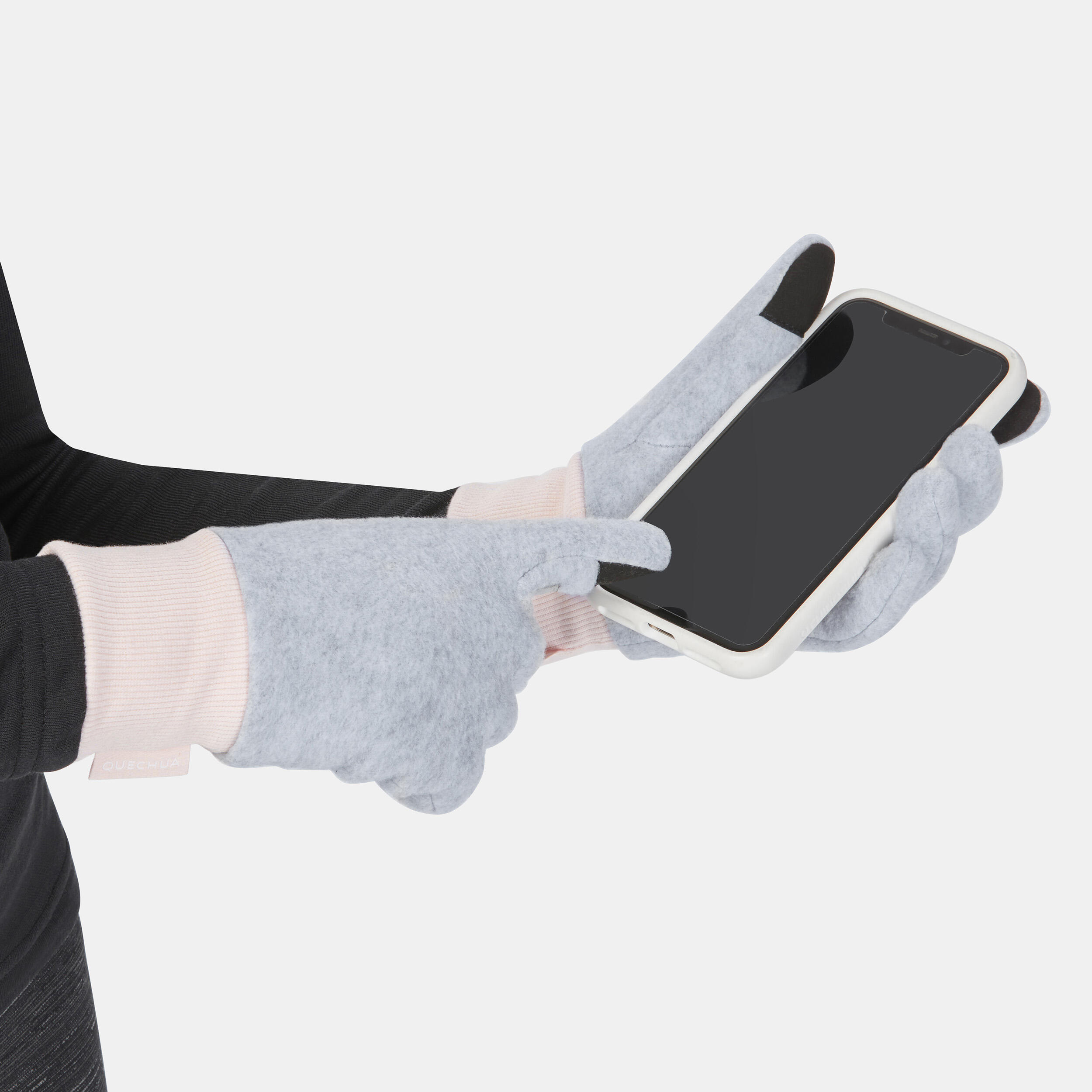 Kids' Fleece Gloves 6-14 Years HIKE500 - Grey