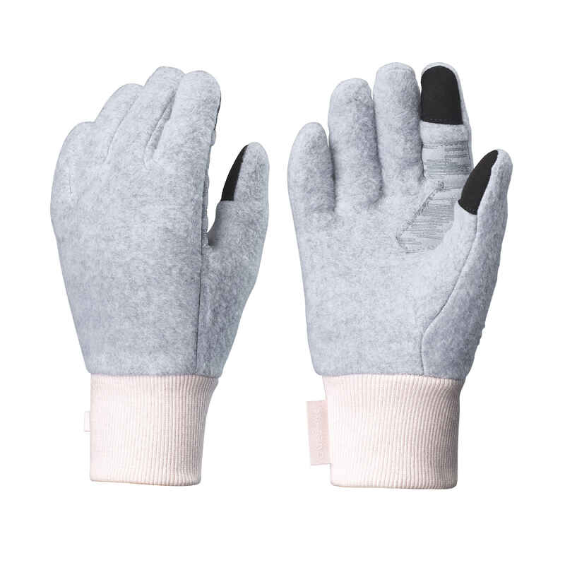 Handschuhe Kinder 6–14 Jahre Fleece Wandern - SH500 grau