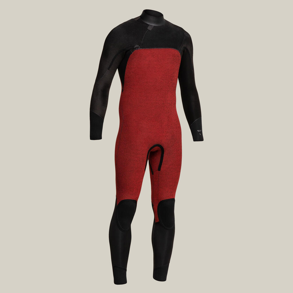 Men's surfing wetsuit 4/3 mm neoprene - 900 team rider black