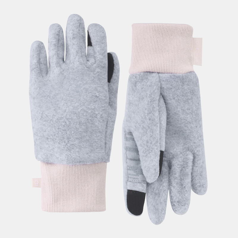Gants polaires enfant 6-14 ans,  HIKE500 gris