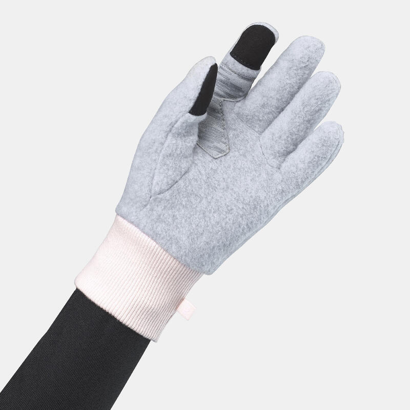 Gants polaires enfant 6-14 ans,  HIKE500 gris