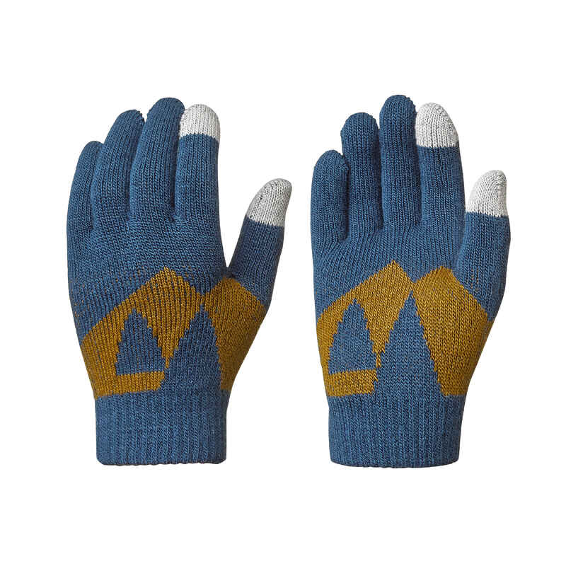 Handschuhe Winterwandern SH100 Taktil Strickmaschen Kinder 4–14 Jahre blau 