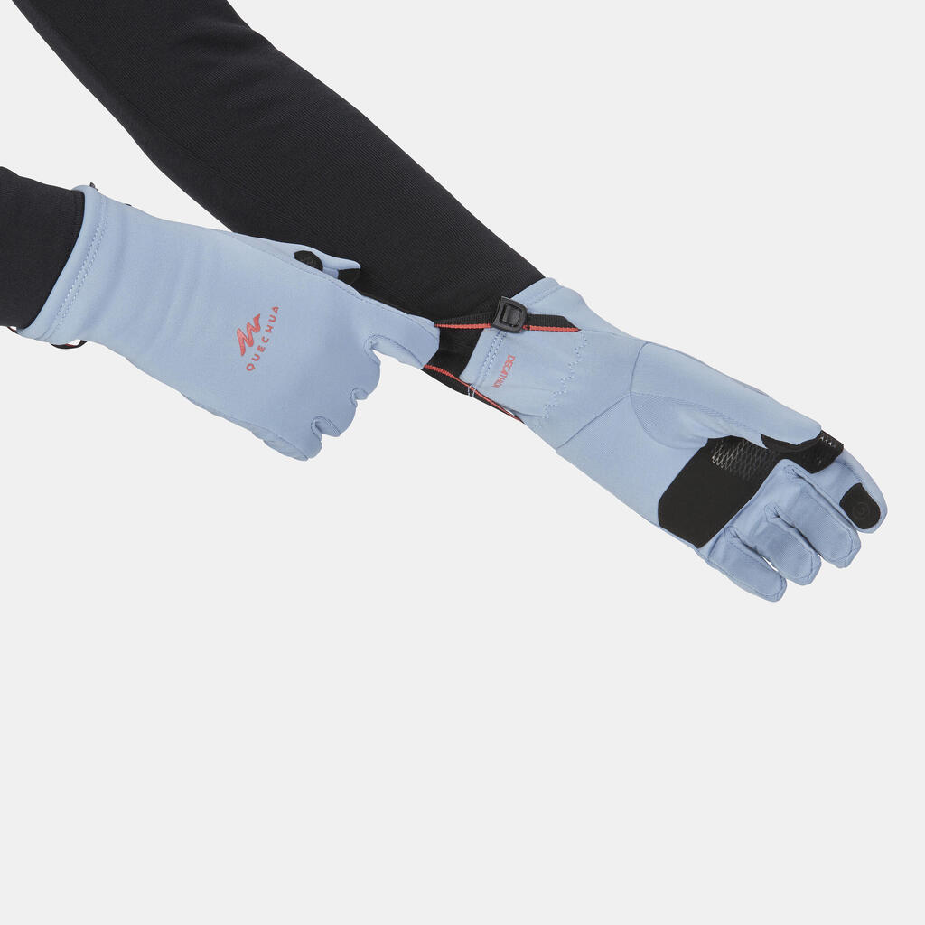 KIDS' HIKING TOUCHSCREEN COMPATIBLE GLOVES - SH500 MOUNTAIN STRETCH - AGE 6-14 