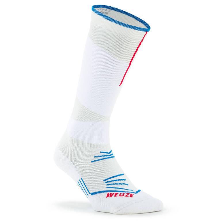 ADULT SKI AND SNOWBOARD SOCKS - 500 - WHITE