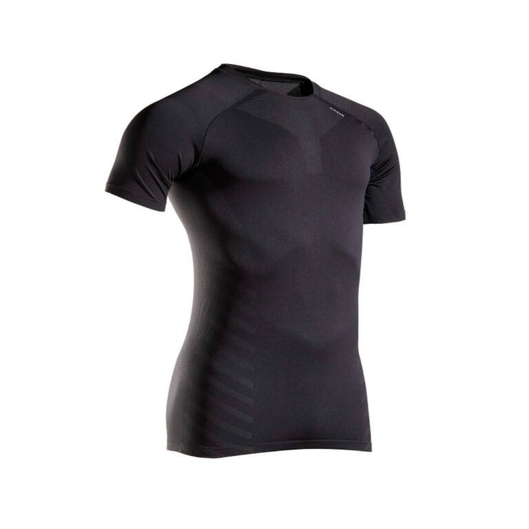 Men's Running Seamless T-shirt Kiprun Run 500 Comfort Skin Black