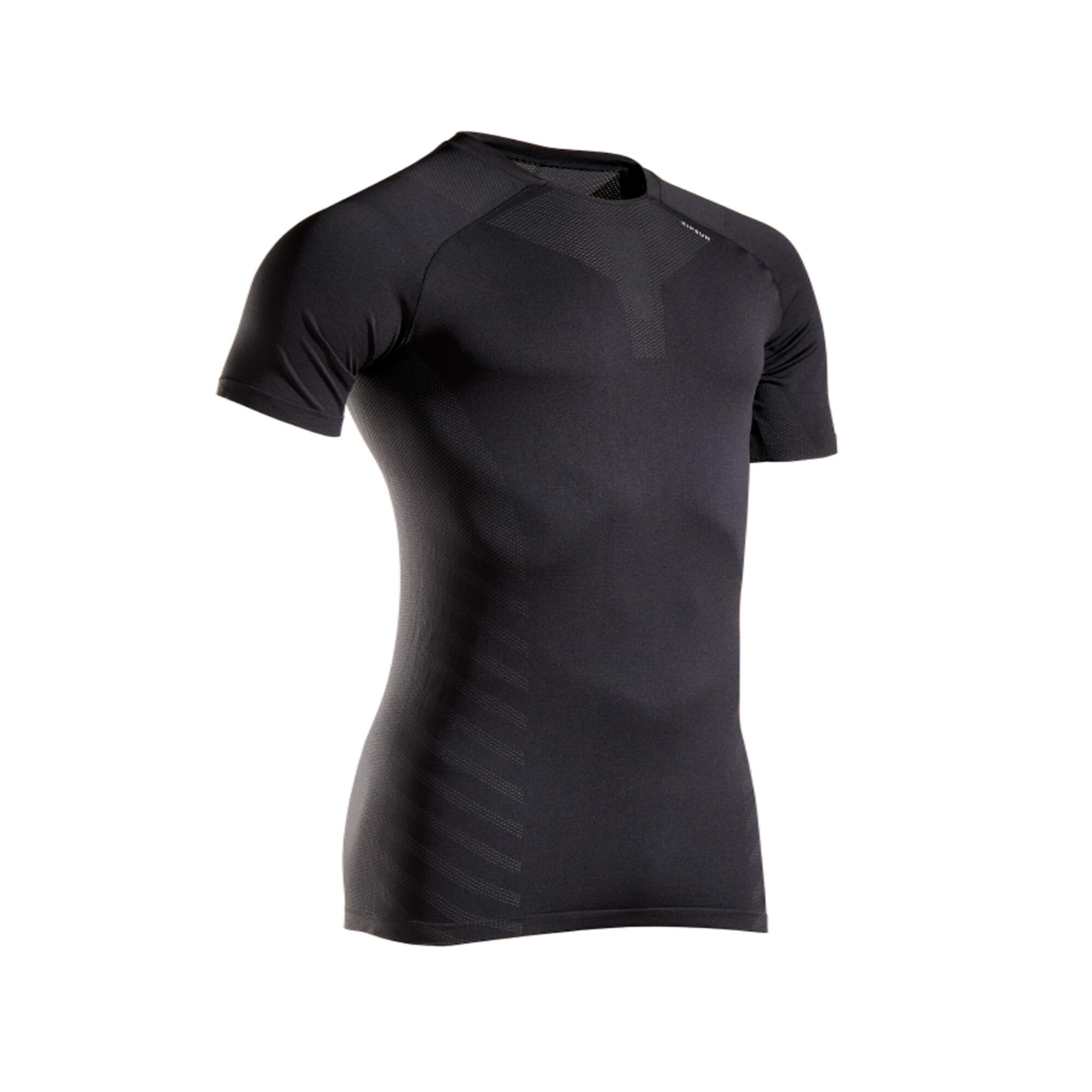 Men's Running Seamless T-shirt Kiprun Run 500 Comfort Skin Black 4/4