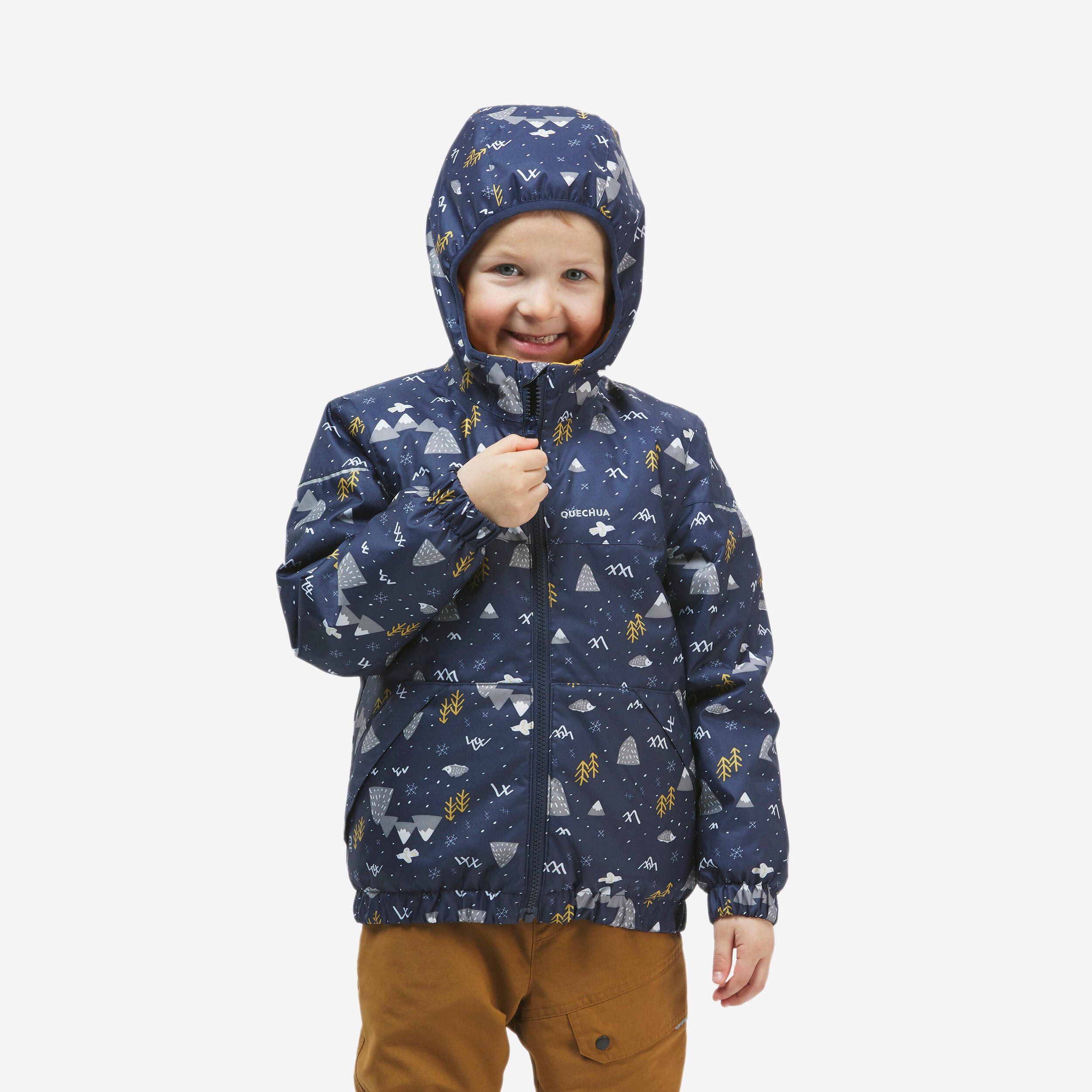 Kids’ waterproof winter jacket, 2-5 years, 100 - Blue